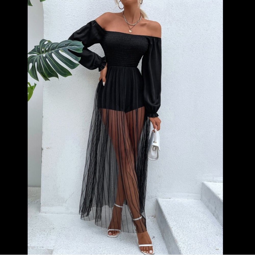 🔥Off Shoulder Maxi Romper - Picture 3 of 6